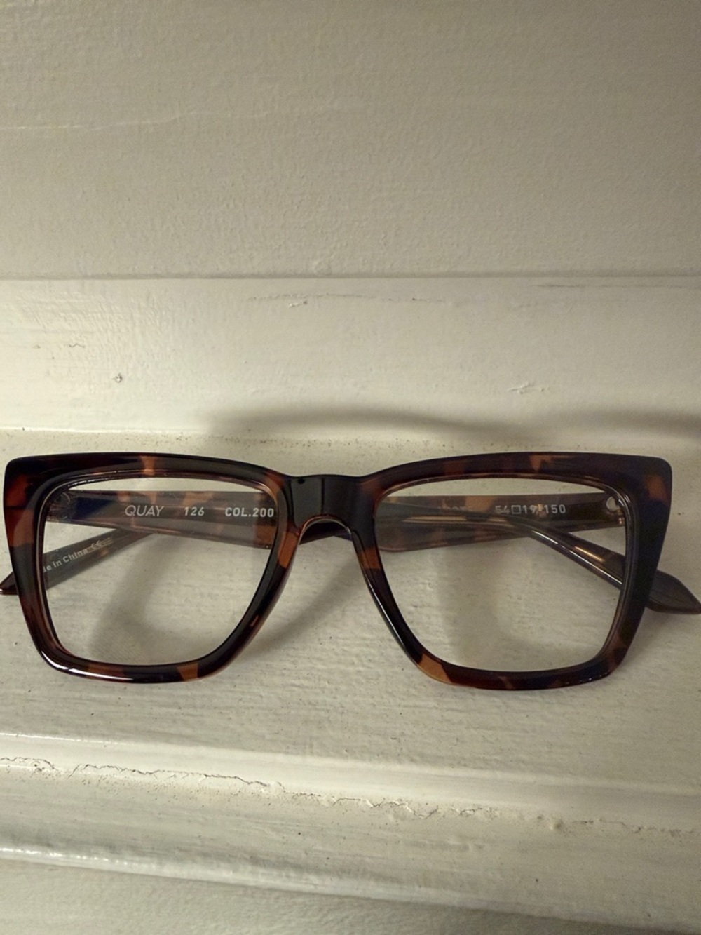 NEW Quay Oversized Tortoiseshell Square Glasses - no prescription